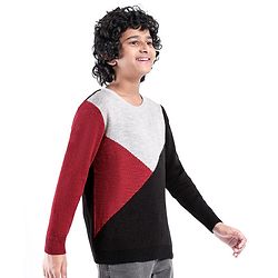 Pine Kids Full Sleeves Color Block Sweater - Multicolor