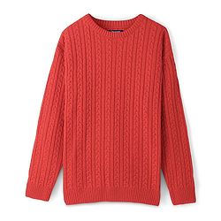 Pine Kids Full Sleeves Cable Knit Sweater - Deep Orange