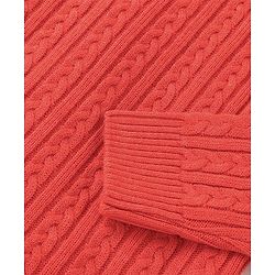 Pine Kids Full Sleeves Cable Knit Sweater - Deep Orange