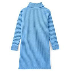 Pine Kids Full Sleeves Cable Knit Sweater Dress - Light Blue