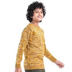 Pine Kids  Full Sleeves Round Neck Sweater- Mustard