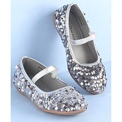 Pine Kids  Slip On Ballerina with Sequins Detailing -Silver