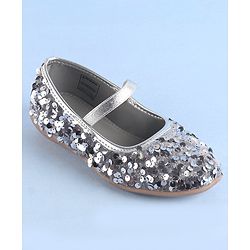 Pine Kids  Slip On Ballerina with Sequins Detailing -Silver