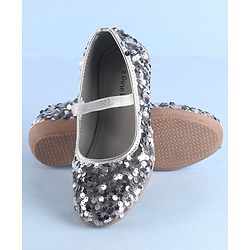 Pine Kids  Slip On Ballerina with Sequins Detailing -Silver