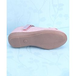 Pine Kids Ballerinas with Velcro Closure & Bow Applique - Pink