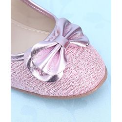 Pine Kids Ballerinas with Velcro Closure & Bow Applique - Pink