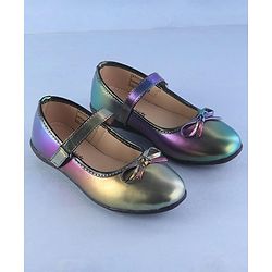 Pine Kids Ballerinas  with Velcro Closure & Bow Applique - Blue