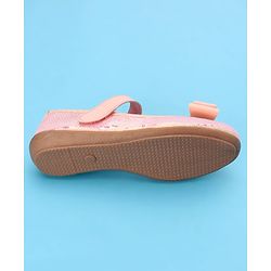 Pine Kids Ballerinas with Velcro Closure & Bow Applique- Pink