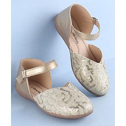 Pine Kids Velcro Closure Bellies With Sequin Detailing - Golden