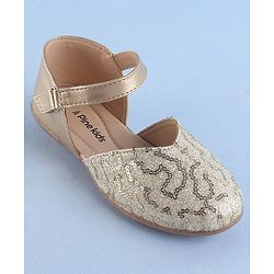 Pine Kids Velcro Closure Bellies With Sequin Detailing - Golden