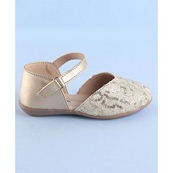 Pine Kids Velcro Closure Bellies With Sequin Detailing - Golden