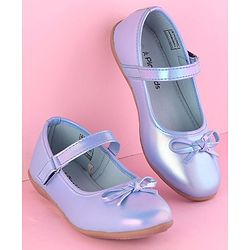 Pine Kids Ballerina with Bow Applique & Velcro Closure -Blue