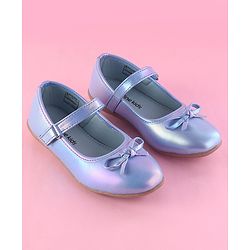 Pine Kids Ballerina with Bow Applique & Velcro Closure -Blue