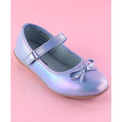 Pine Kids Ballerina with Bow Applique & Velcro Closure -Blue