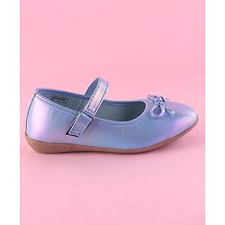 Pine Kids Ballerina with Bow Applique & Velcro Closure -Blue