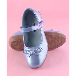 Pine Kids Ballerina with Bow Applique & Velcro Closure -Blue