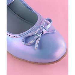 Pine Kids Ballerina with Bow Applique & Velcro Closure -Blue