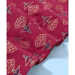 Pine Kids 100 % Viscose Woven Full Sleeves  Foil Printed   Kurta & Pajama Set - Dark Pink