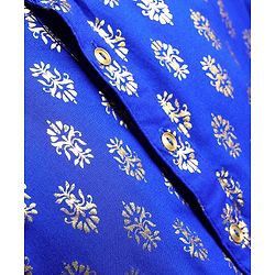 Pine Kids Foil Printed Full Sleeves Kurta Pyjama Set-  Blue