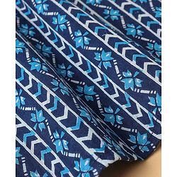 Pine Kids Cotton Full Sleeves All Over Printed Kurta Pyjama Set- Blue