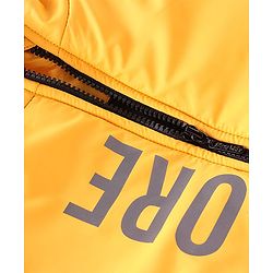 Pine Kids Full Sleeves Solid Color With Explore Printed Medium Winter Hooded Jacket - Yellow