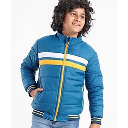 Pine Kids Full Sleeves Cut and Sew Medium Winter Jacket - Navy