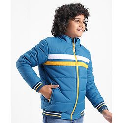 Pine Kids Full Sleeves Cut and Sew Medium Winter Jacket - Navy