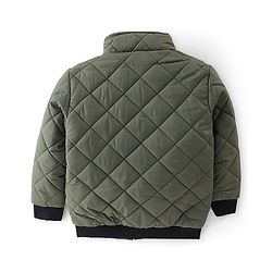 Pine Kids Full Sleeves Quilted Medium Winter Jacket -Olive