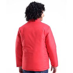 Pine Kids Full Sleeves Discover Printed Heavy Winter Jacket- Red