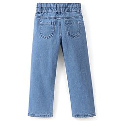 Pine Kids Full Length Flared Double Button Waist Denim With Back Elasticated - Mid Blue