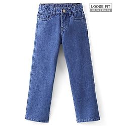 Pine Kids Cotton Woven Slim Fit Washed Denim Jeans - Blue