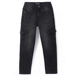 Pine Kids Full Length Cargo fit Washed Denim - Black