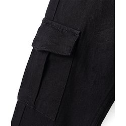 Pine Kids Full Length Cargo fit Washed Denim - Black