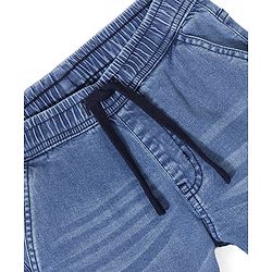 Pine Kids Denim Washed Full Length Cargo Fit Jeans with Pockets - Mid Blue