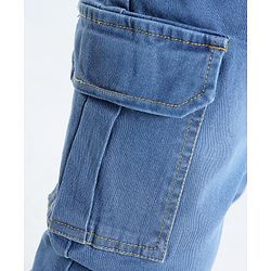 Pine Kids Full Length Solid Color Jogger Fit Denim Jeans - Blue