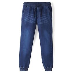 Pine Kids Cotton Elastane Full Length Elasticated Waist Jogger- Dark Blue