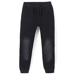 Pine Kids Denim Washed Full Length Joggers - Black