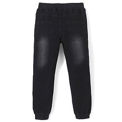 Pine Kids Denim Washed Full Length Joggers - Black