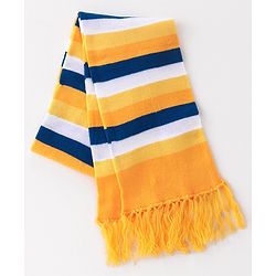 Pine Kids Knitted Woollen Cap Gloves & Muffler Set with Striped & Cable Knit Design Yellow - Diameter 12.5 cm