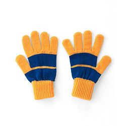 Pine Kids Knitted Woollen Cap Gloves & Muffler Set with Striped & Cable Knit Design Yellow - Diameter 12.5 cm