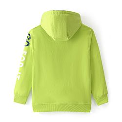Pine Kids Full Sleeves Front Open Hooded Biowashed Sweat Jacket - Lime Punch
