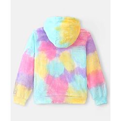 Pine Kids Full Sleeves Tie & Dye Hooded  Biowashed Sweatshirt - Multicolor
