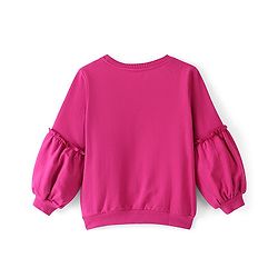 Pine Kids Cotton Full Sleeves Round Neck Biowashed Sweatshirt Unicorn Printed - Fuchsia Fedora