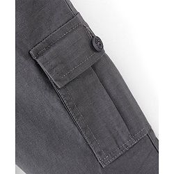 Pine Kids Cotton Full Length Elasticated Waist Jogger Fit Trouser Solid Colour - Grey