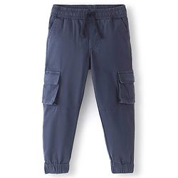 Pine Kids Cotton Full Length Lounge Pants Solid Colour - Navy Blue