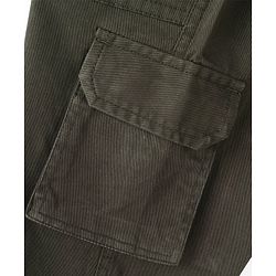 Pine Kids Cotton Elastane Full Length Solid Stretchable Track Pant with Draw Cord - Olive Green