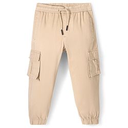 Pine Kids Full Length Elasticated Waist Jogger Fit Trouser- Beige
