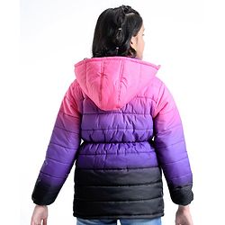 Pine Kids Full Sleeves Gradient Ombre Printed Medium Winter Hooded Jacket - Multicolor
