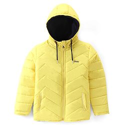 Pine Kids Full Sleeves Reversible Medium Winter Quilted Jacket - Yellow & Navy