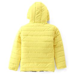 Pine Kids Full Sleeves Reversible Medium Winter Quilted Jacket - Yellow & Navy